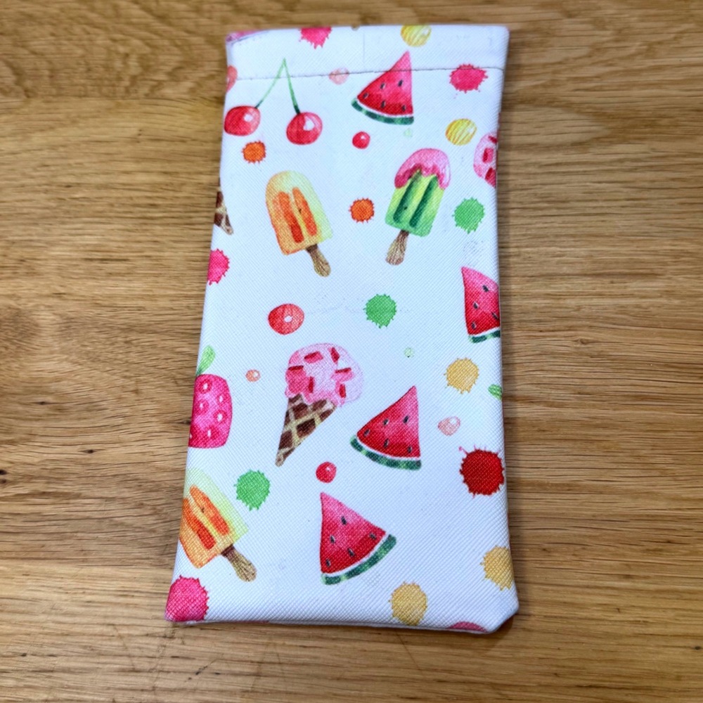 Summer Treats Print Soft Eyewear Pouch Watermelon Ice Cream Sunglasses Sleeve